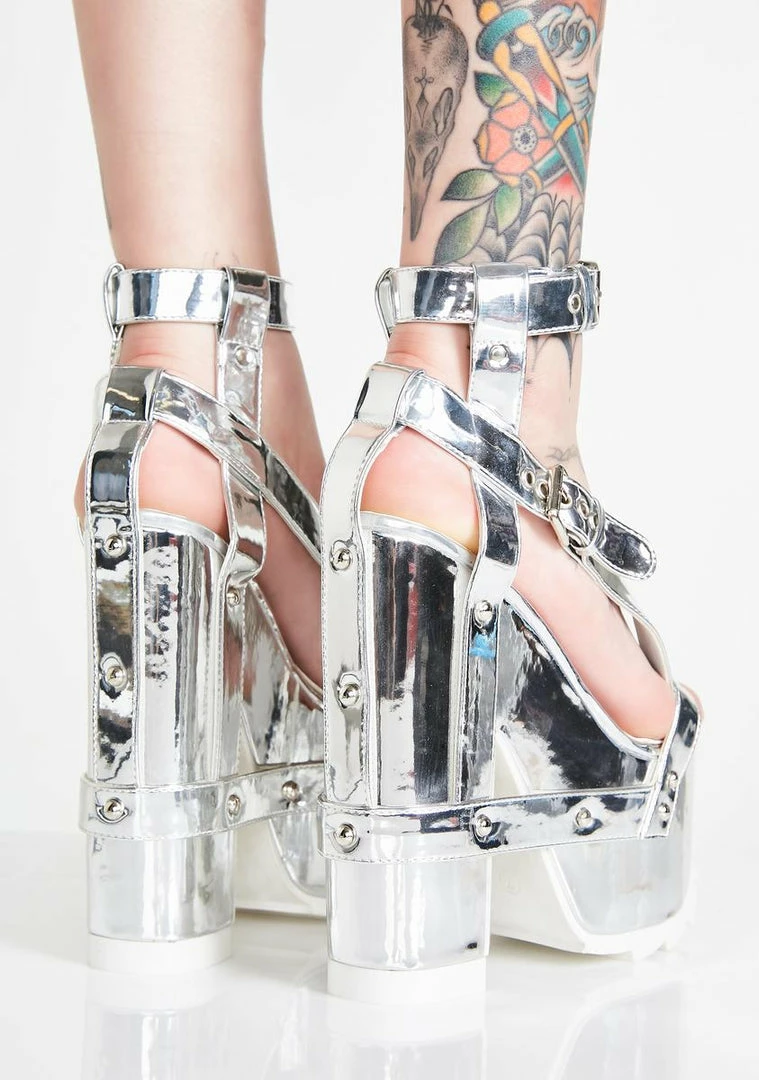 Coupon π Y.R.U. Nightcall Chrome Platform π Heels Platforms π 6 Y.R.U. Nightcall Chrome Platform Heels Platforms