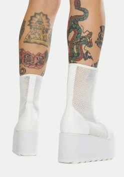 Buy ๐คฉ Y.R.U. Platforms White Bloq Mesh Platform ๐ฅพ Boots ๐ 9 Y.R.U. Platforms White Bloq Mesh Platform Boots