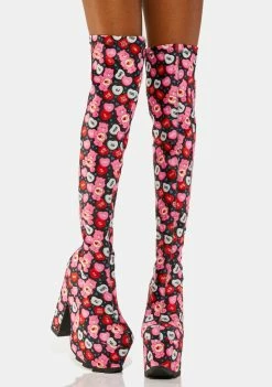 Y.R.U. Labyrinth Care Bears Valentine Thigh High Boots