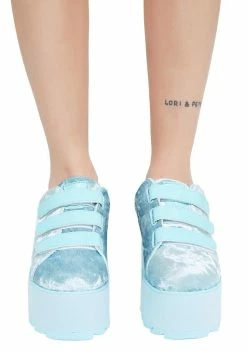 Y.R.U. Platforms Lala Velvet Velcro Platform Sneakers