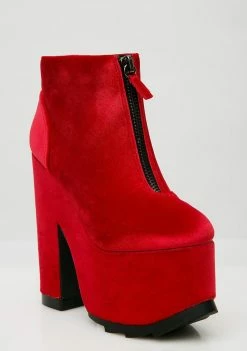Y.R.U. Nightmare Velvet Platform Boots