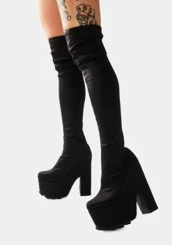Y.R.U. Boots & Booties Labyrinth Thigh High Platform Boots