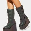 Y.R.U. Reflective Dune Strapped Platform Boots