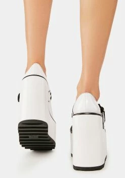 Y.R.U. White Dune Platform Mary Janes