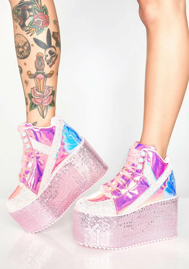 Cheap ๐ Y.R.U. Pixie Qozmo Mermaid Sequin Platforms ๐ 3 Y.R.U. Pixie Qozmo Mermaid Sequin Platforms
