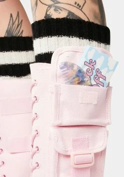 Y.R.U. Platform Boots Pink Canvas Dune Desert Boots