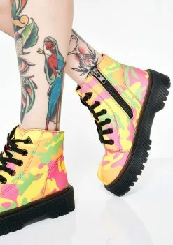 Y.R.U. Boots & Booties Slayr Neon Camo Boots