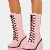 Y.R.U. Pink Dune Platform Boots