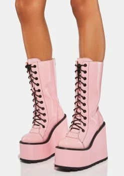 Y.R.U. Pink Dune Platform Boots