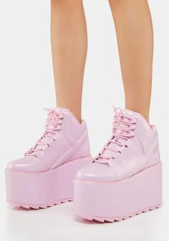 Y.R.U. Pink Pearl Qozmo Platform Sneakers