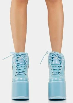 Y.R.U. Pearl Blue Qozmo Platform Sneakers