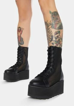Y.R.U. Platforms Bloq Mesh Platform Boots