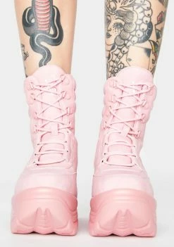 Y.R.U. Matrixx Hi Pink Platform Sneakers