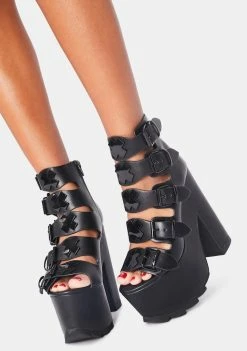 Y.R.U. Black Dreamscape Platform Heels Platforms