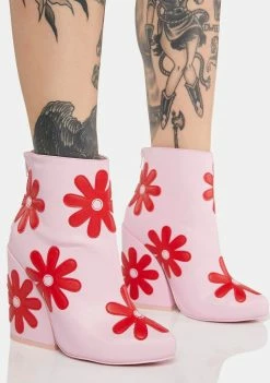 Y.R.U. Pink Jem Daisies Boots