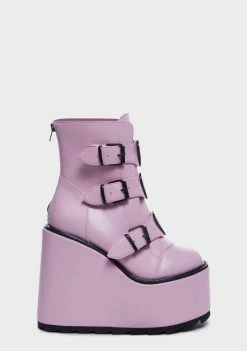Y.R.U. Pink Dune Lo Hearts On Fire Platform Boots