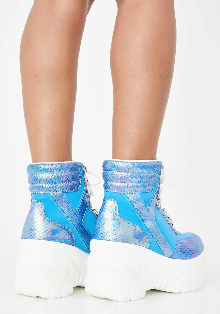 Best Sale ๐ฏ Y.R.U. Platforms Matrixx Hi Blue Reflective Platform ๐ Sneakers ๐ 6 Y.R.U. Platforms Matrixx Hi Blue Reflective Platform Sneakers