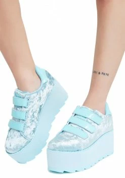 Y.R.U. Platforms Lala Velvet Velcro Platform Sneakers