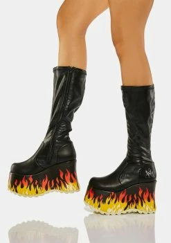 Y.R.U. Black Zen Flame Boots