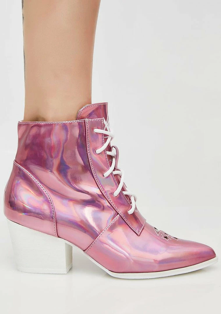 Best deal ⭐ Y.R.U. Princess Aura Hologram 🥾 Boots 🥾 Boots & Booties ❤️ 4 Y.R.U. Princess Aura Hologram Boots Boots & Booties