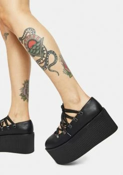 Y.R.U. SHOP 13 Y.R.U. Black Kaos Ballerina Platforms