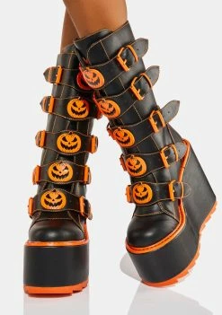 Y.R.U. Dune Jack O Lantern Platform Boots