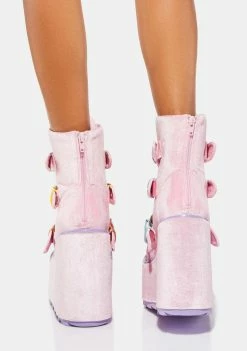 Y.R.U. Platforms Care Bears Pink Dune Lo Platform Boots