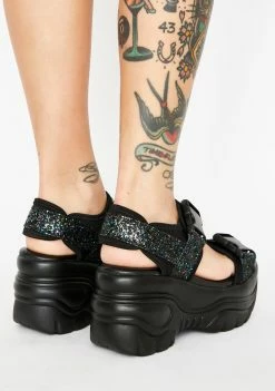 Y.R.U. Platforms Black Oracle Platform Sandals