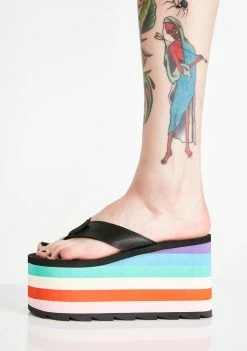 Y.R.U. Pixi Rainbow Platform Sandals Platforms