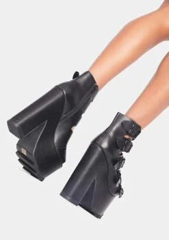 Y.R.U. Black Dreamscape Platform Heels Platforms