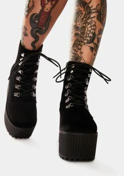 Y.R.U. Creep Velvet Platform Boots Boots & Booties