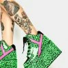 Y.R.U. Platforms Qozmo Neon Leopard Platform Sneakers