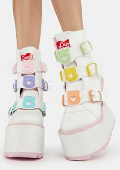 Y.R.U. White Care Bears Dune Lo Platform Boots Platforms
