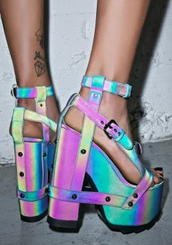 Y.R.U. Nightcall Reflective Platform Heels Platforms