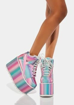 Y.R.U. Qozmo Prizmatic Pastel Platform Sneakers
