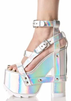 Y.R.U. Holographic Nightcall Platform Heels Platforms