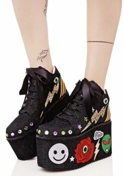 Y.R.U. Qozmo Partii Patched Platform Sneakers Platforms