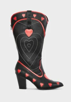 Y.R.U. Black Heart Space Cowgirl Boots Boots & Booties
