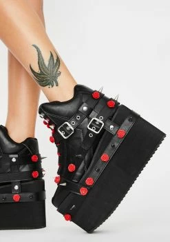 Y.R.U. Roses Qozmo Bondage Platform Sneakers Platforms