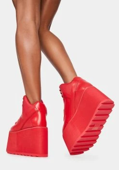 Y.R.U. Platforms Red Qozmo Platform Sneakers