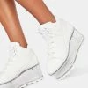 Y.R.U. White Qozmo Qloud Clear Platform Sneakers
