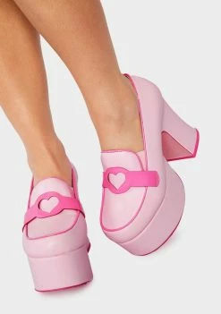 Y.R.U. Pink Deelite Platform Loafers