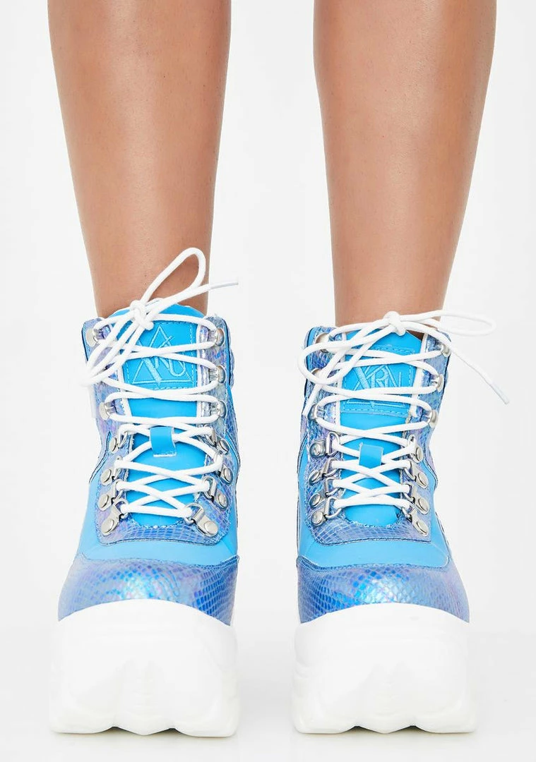 Best Sale ๐ฏ Y.R.U. Platforms Matrixx Hi Blue Reflective Platform ๐ Sneakers ๐ 5 Y.R.U. Platforms Matrixx Hi Blue Reflective Platform Sneakers