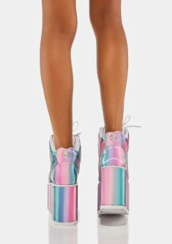 Y.R.U. Qozmo Prizmatic Pastel Platform Sneakers