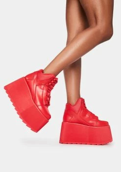 Y.R.U. Platforms Red Qozmo Platform Sneakers