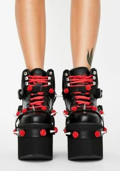 Y.R.U. Roses Qozmo Bondage Platform Sneakers Platforms