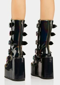 Y.R.U. Platform Boots Oil Slick Dune Mushroom Boots