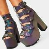 Y.R.U. Dreamscape Reflective Platform Heels