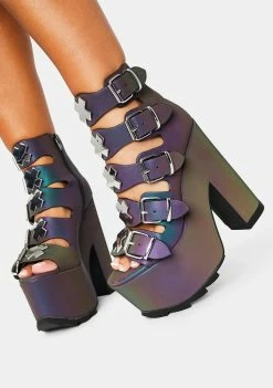 Y.R.U. Dreamscape Reflective Platform Heels