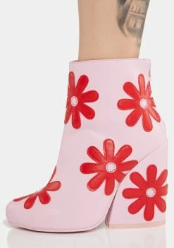 Y.R.U. Pink Jem Daisies Boots